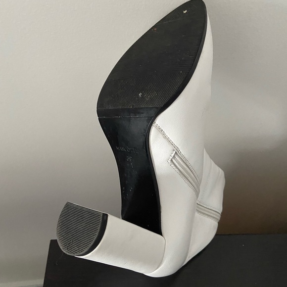 Genuine leather knee high boots in white - Picture 3 of 5